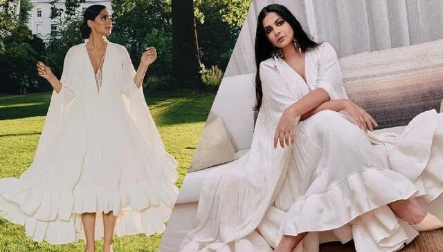 Sonam Kapoor's Angelic White Look in Sister Rhea Kapoor's Dress