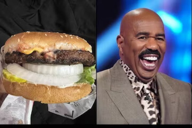 Viral 'Cheesy' Burger Tweet Resembling Steve Harvey Gets Comedian's Reaction