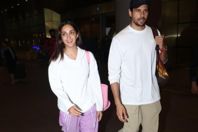 Kiara and Sidharth's Casual Airport Look in White