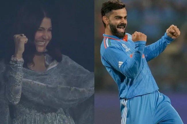Anushka Emotionally Reacts to Virat Kohli's 50th ODI Century in Ind vs NZ World Cup Semi-Final