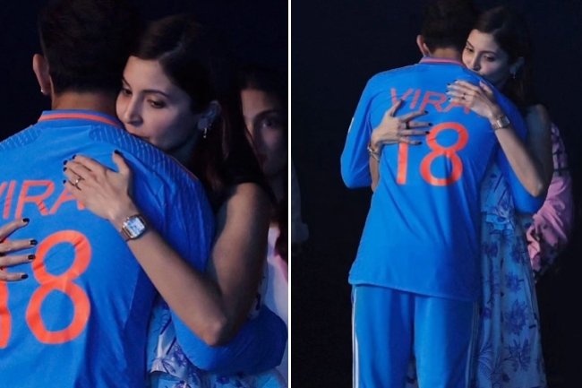 Anushka Sharma Comforts Virat Kohli Post India's ICC World Cup 2023 Final Loss
