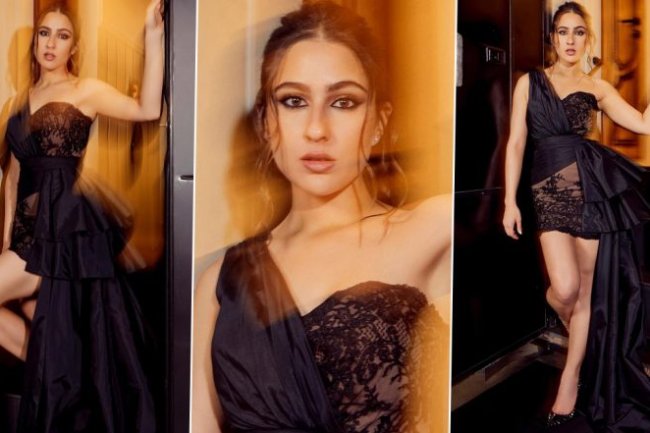 Sara Ali Khan Stuns in One-Shoulder Black Dress: Hot Photos Inside
