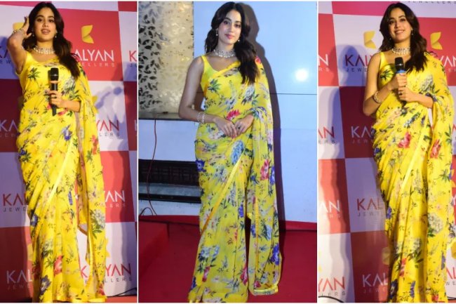 Janhvi Kapoor's Perfect Yellow Saree for Weddings