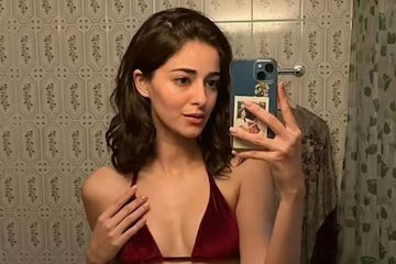 Ananya Panday's Stylish Velvet Swimwear for Beach Getaways