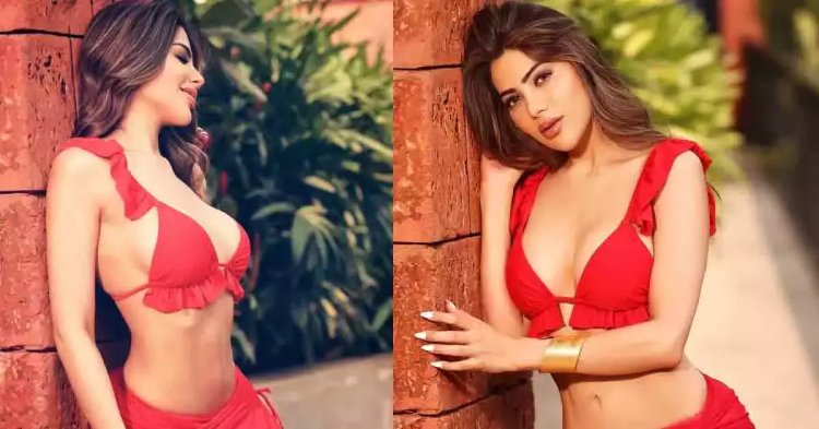 Nikki Tamboli Stuns in Red Bralette: Viral Photos!